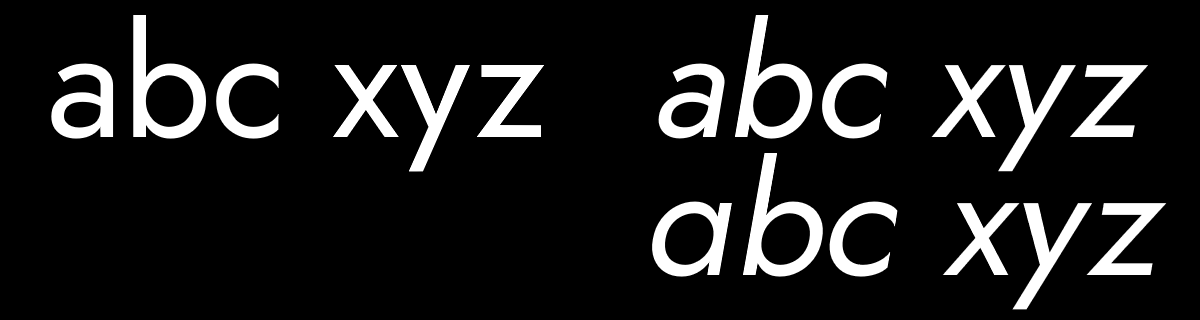 Afbeelding van het lettertype Jost* in drie varianten: romein, obliek en cursief.