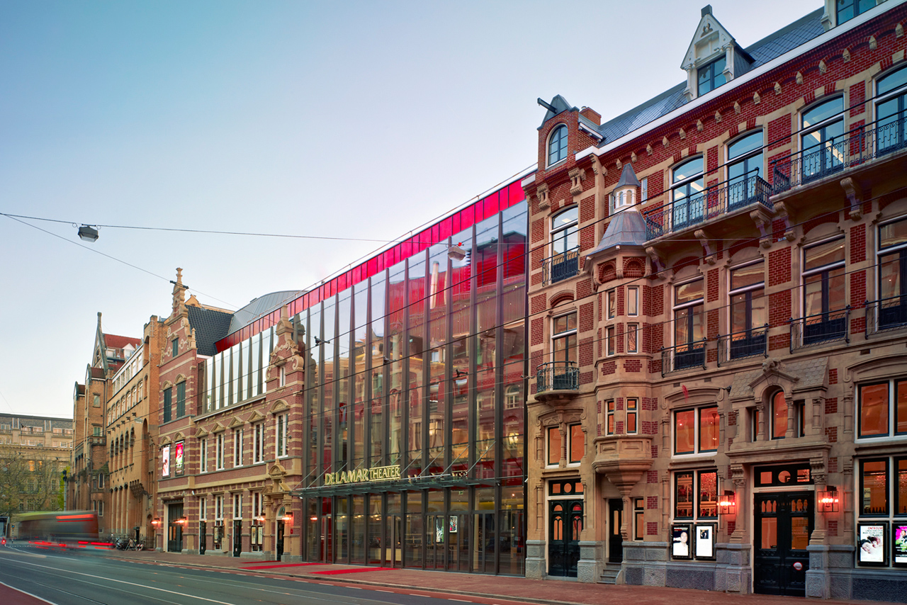 Exterior view of the DeLaMar Theater in Amsterdam
